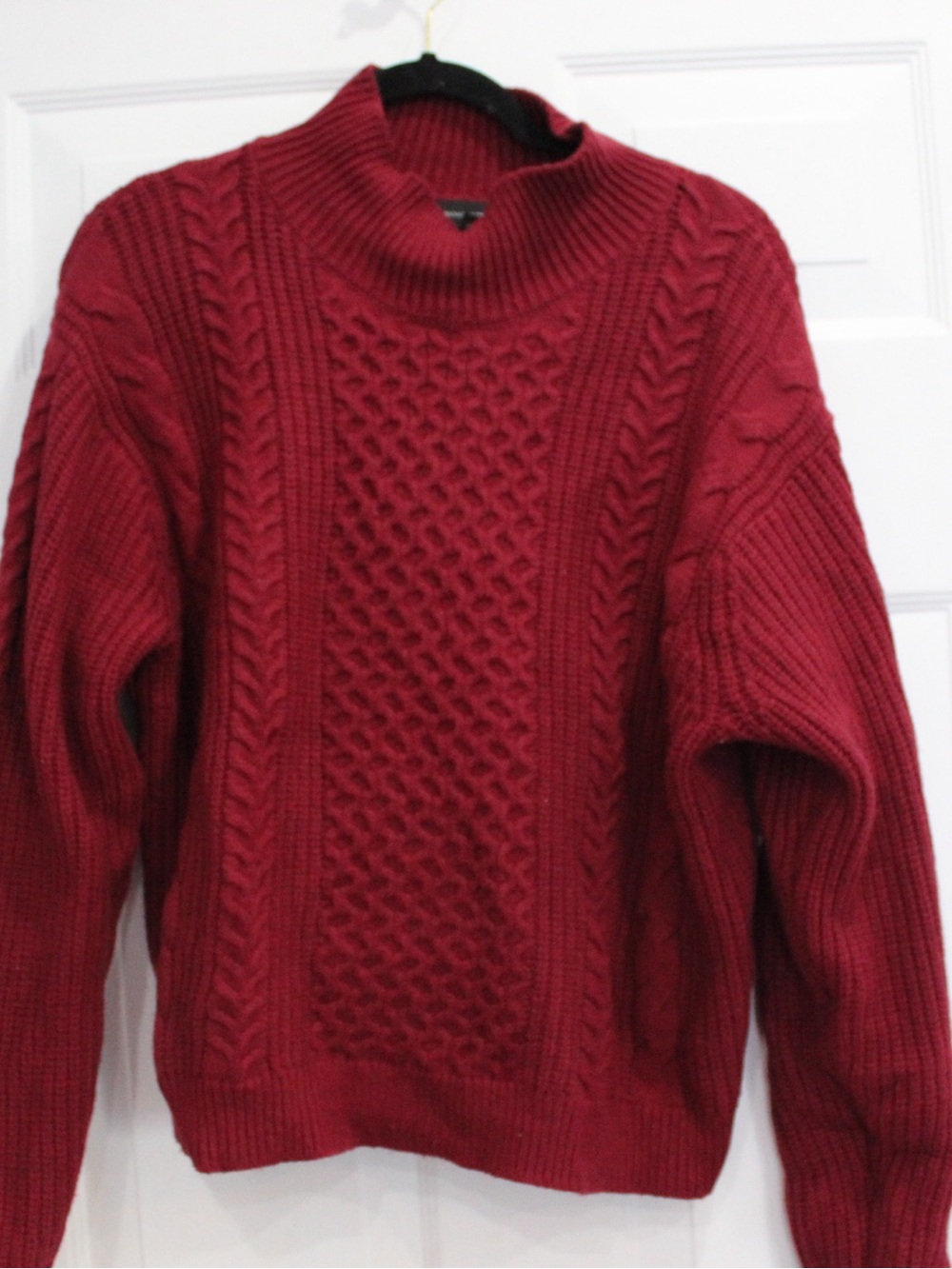 Banana Republic Red Cable Knit Turtleneck Sweater